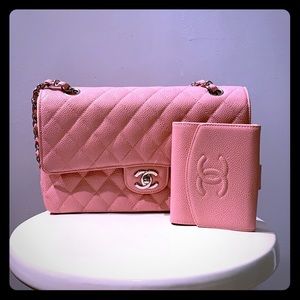 Chanel caviar wallet in PINK